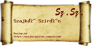 Szajkó Szirén névjegykártya
